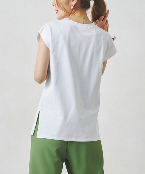 Chez toi（シェトワ）の「BIGポケットノースリカットプルオーバー（Tシャツ/カットソー・レディース・オフホワイト/ブラック/オレンジ・FREE）」の20枚目の写真