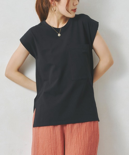 Chez toi（シェトワ）の「BIGポケットノースリカットプルオーバー（Tシャツ/カットソー・レディース・オフホワイト/ブラック/オレンジ・FREE）」の22枚目の写真