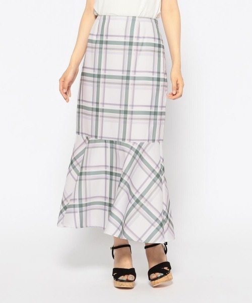 チェックプリントマーメイドスカート スカート Misch Misch スカート Masch Masch ミッシュマッシュ のファッション 毎日