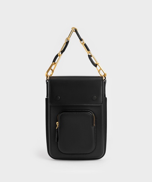 アンバー チェーンハンドルロングクロスボディバッグ / Amber Chain-Handle Long Crossbody Bag