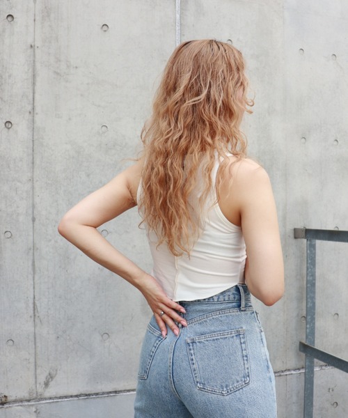 FIG&VIPER（フィグアンドバイパー）の「切替メロウアメスリタンク（タンクトップ・レディース・ホワイト/ブラック/パープル・FREE）」の6枚目の写真