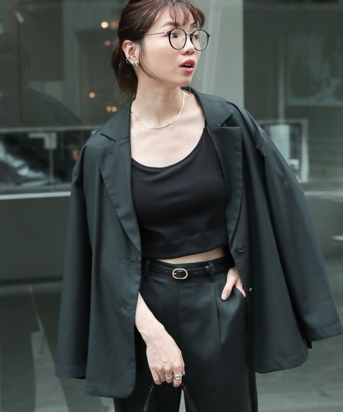 RAGEBLUE（レイジブルー）の「SET-UP/テーラードジャケット×ワイドスラックス（テーラードジャケット・レディース・ブラック/ブラウン/ブルー/グリーン・FREE）」の15枚目の写真