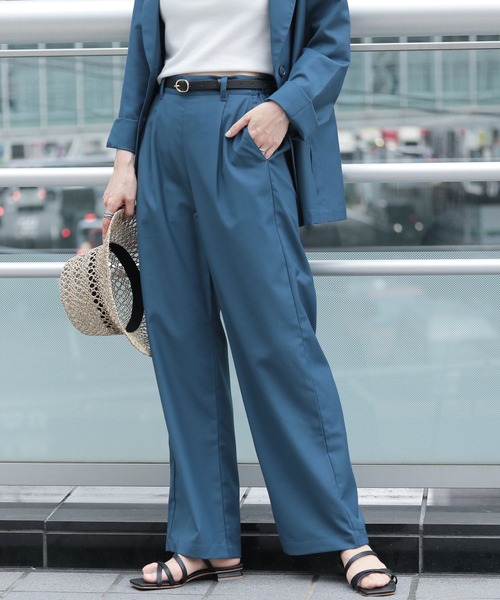 RAGEBLUE（レイジブルー）の「SET-UP/テーラードジャケット×ワイドスラックス（テーラードジャケット・レディース・ブラック/ブラウン/ブルー/グリーン・FREE）」の6枚目の写真