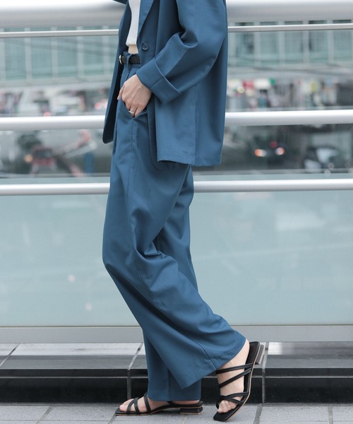 RAGEBLUE（レイジブルー）の「SET-UP/テーラードジャケット×ワイドスラックス（テーラードジャケット・レディース・ブラック/ブラウン/ブルー/グリーン・FREE）」の11枚目の写真