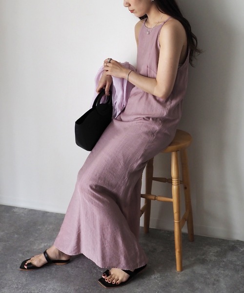 Riberry（リベリー）の「アメスリロングキャミワンピース（ワンピース・レディース・ブラック/ピンク/ブルー・MEDIUM）」の3枚目の写真