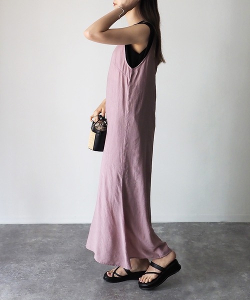 Riberry（リベリー）の「アメスリロングキャミワンピース（ワンピース・レディース・ブラック/ピンク/ブルー・MEDIUM）」の10枚目の写真