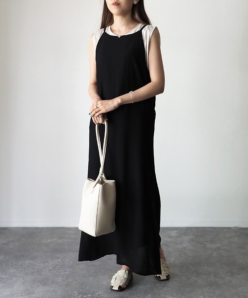 Riberry（リベリー）の「アメスリロングキャミワンピース（ワンピース・レディース・ブラック/ピンク/ブルー・MEDIUM）」の12枚目の写真