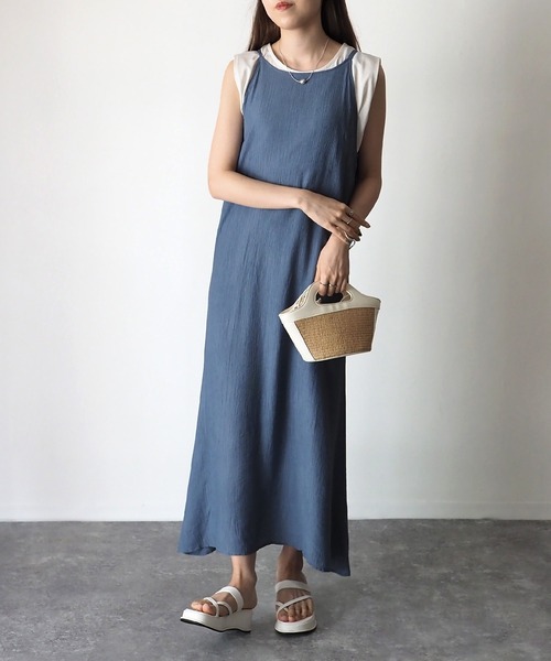 Riberry（リベリー）の「アメスリロングキャミワンピース（ワンピース・レディース・ブラック/ピンク/ブルー・MEDIUM）」の8枚目の写真