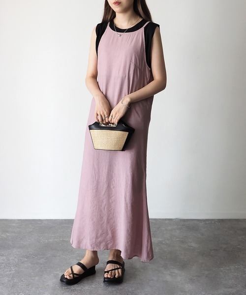 Riberry（リベリー）の「アメスリロングキャミワンピース（ワンピース・レディース・ブラック/ピンク/ブルー・MEDIUM）」の4枚目の写真