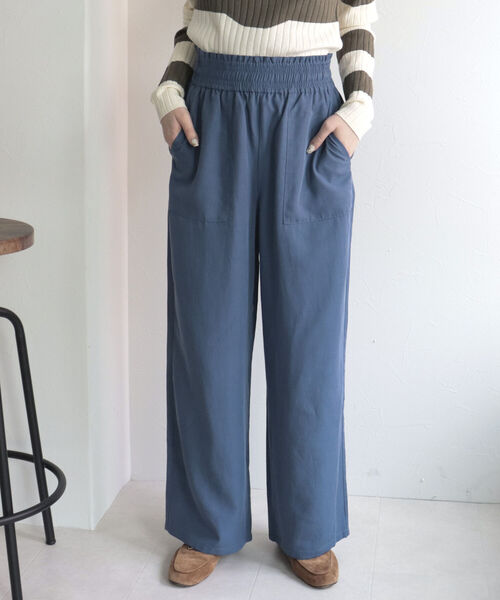 fredy emue(フレディエミュ)の「テンセルリネン イージーセミワイドパンツ【サイズ展開あり】(その他パンツ・レディース・ブラック/ベージュ/ブルー・38/36)」の8枚目の写真