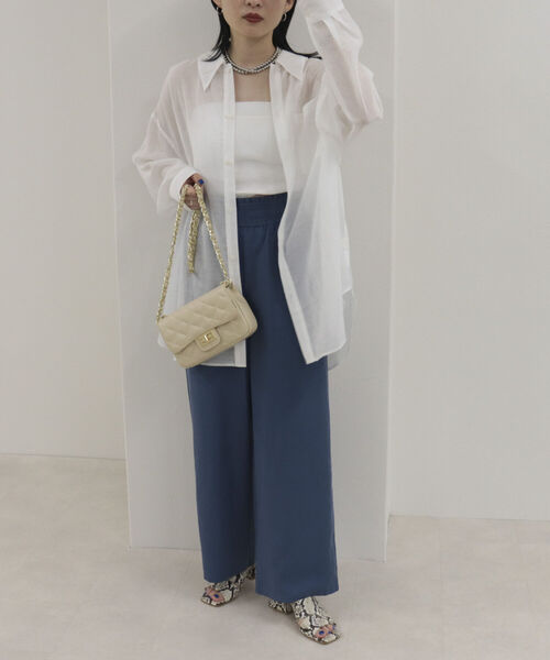 fredy emue(フレディエミュ)の「テンセルリネン イージーセミワイドパンツ【サイズ展開あり】(その他パンツ・レディース・ブラック/ベージュ/ブルー・38/36)」の21枚目の写真