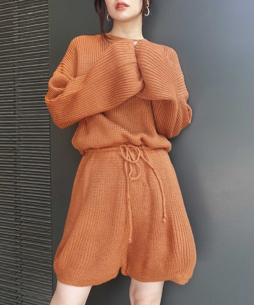 CORNERS(コーナーズ)の「ルーズニットロンパース(サロペット/オーバーオール・レディース・ブラック/ベージュ/ブラウン/カーキ・M)」の9枚目の写真