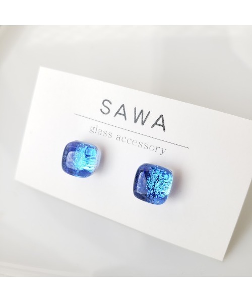 tone（トーン）の「【sawa】スクエアピアス(MA)（ピアス（両耳用）・レディース・パープル/グレー/ターコイズブルー/ブルー/ラベンダー/グリーン系その他/ライトグリーン/スカイブルー/その他/クリア/グリーン・FREE）」の8枚目の写真