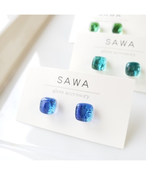 tone（トーン）の「【sawa】スクエアピアス(MA)（ピアス（両耳用）・レディース・パープル/グレー/ターコイズブルー/ブルー/ラベンダー/グリーン系その他/ライトグリーン/スカイブルー/その他/クリア/グリーン・FREE）」の13枚目の写真