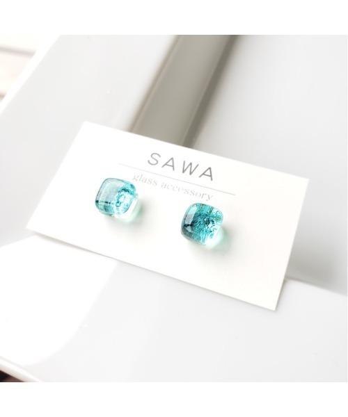 tone（トーン）の「【sawa】スクエアピアス(MA)（ピアス（両耳用）・レディース・パープル/グレー/ターコイズブルー/ブルー/ラベンダー/グリーン系その他/ライトグリーン/スカイブルー/その他/クリア/グリーン・FREE）」の14枚目の写真