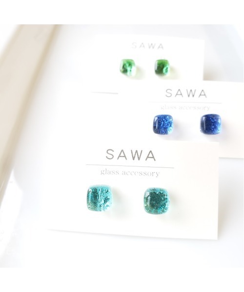 tone（トーン）の「【sawa】スクエアピアス(MA)（ピアス（両耳用）・レディース・パープル/グレー/ターコイズブルー/ブルー/ラベンダー/グリーン系その他/ライトグリーン/スカイブルー/その他/クリア/グリーン・FREE）」の15枚目の写真