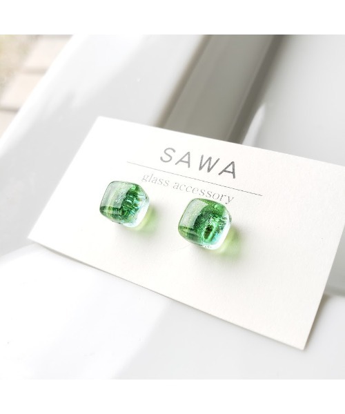 tone（トーン）の「【sawa】スクエアピアス(MA)（ピアス（両耳用）・レディース・パープル/グレー/ターコイズブルー/ブルー/ラベンダー/グリーン系その他/ライトグリーン/スカイブルー/その他/クリア/グリーン・FREE）」の17枚目の写真