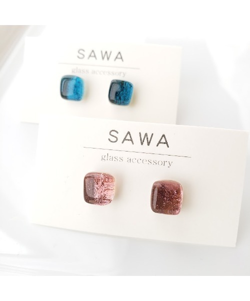 tone（トーン）の「【sawa】スクエアピアス(MA)（ピアス（両耳用）・レディース・パープル/グレー/ターコイズブルー/ブルー/ラベンダー/グリーン系その他/ライトグリーン/スカイブルー/その他/クリア/グリーン・FREE）」の19枚目の写真