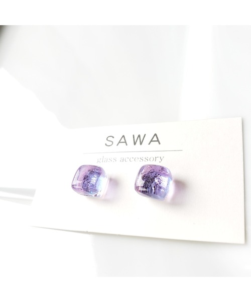 tone（トーン）の「【sawa】スクエアピアス(MA)（ピアス（両耳用）・レディース・パープル/グレー/ターコイズブルー/ブルー/ラベンダー/グリーン系その他/ライトグリーン/スカイブルー/その他/クリア/グリーン・FREE）」の20枚目の写真