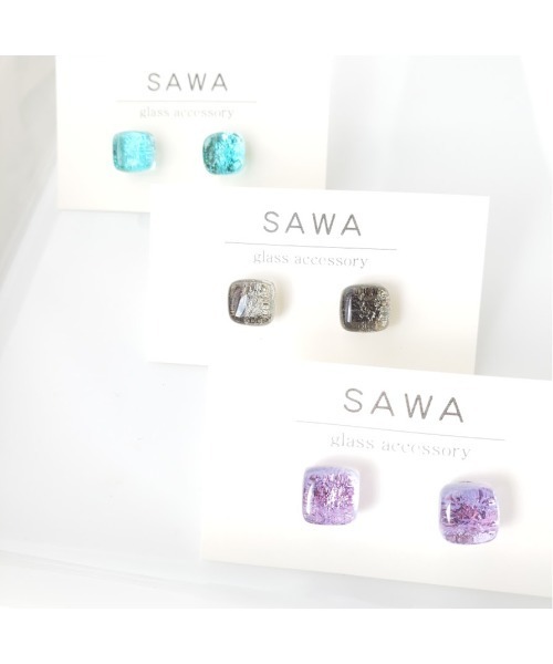 tone（トーン）の「【sawa】スクエアピアス(MA)（ピアス（両耳用）・レディース・パープル/グレー/ターコイズブルー/ブルー/ラベンダー/グリーン系その他/ライトグリーン/スカイブルー/その他/クリア/グリーン・FREE）」の22枚目の写真