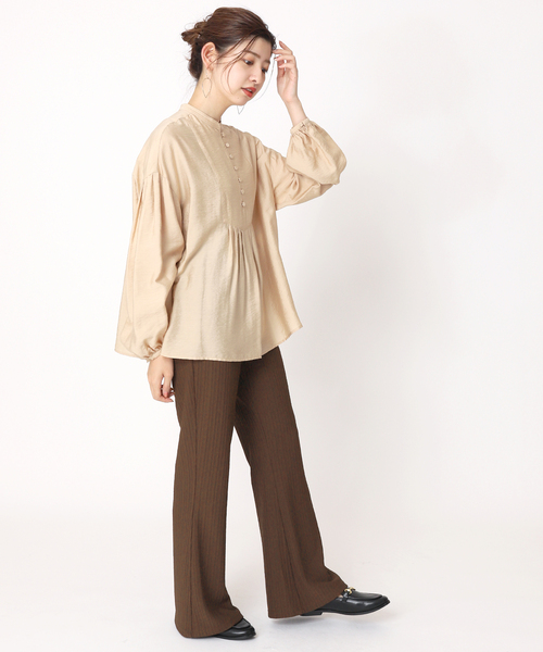 B.C STOCK(ベーセーストック)の「フレアカットパンツ(その他パンツ・レディース・ブラウン/ベージュ/グリーン・FREE)」の4枚目の写真