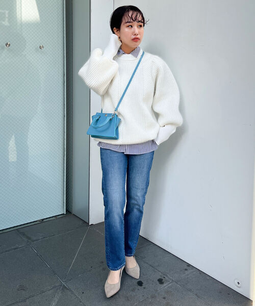 Rie Miller(リエミラー)の「ストレッチスリムストレートデニム(デニムパンツ・レディース・ネイビー・36/34/38/40)」の4枚目の写真
