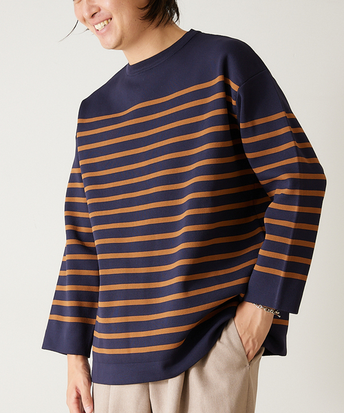 417 EDIFICE（フォーワンセブンエディフィス）の「ウォッシャブルバスクニット (8/S)（ニット/セーター・メンズ・ネイビー/ブラウン/グリーン/アイボリー/その他3/その他9・MEDIUM/LARGE/XX-LARGE）」の6枚目の写真