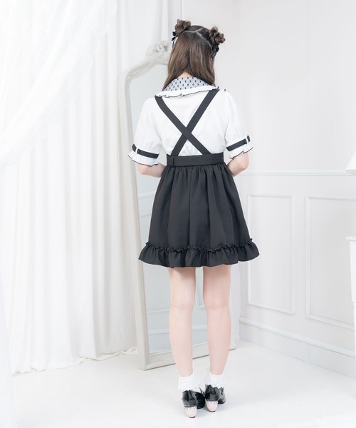 DearMyLove(ディアマイラブ)の「ハートドットチュール重ねバックルブラウス(シャツ/ブラウス・レディース・ホワイト/ベビーピンク/ブラック・MEDIUM/LARGE/X-LARGE/XX-LARGE)」の15枚目の写真