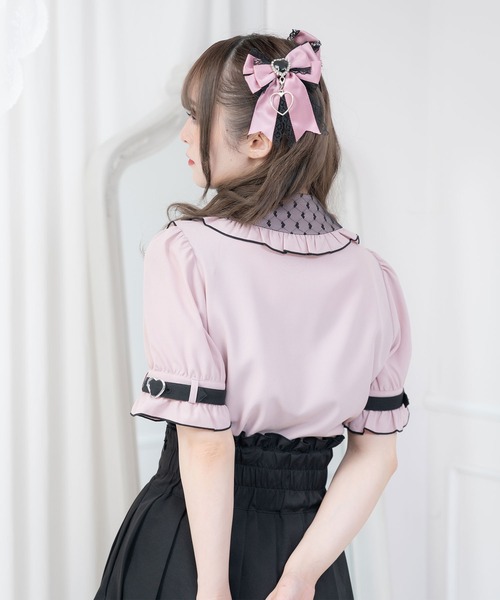 DearMyLove(ディアマイラブ)の「ハートドットチュール重ねバックルブラウス(シャツ/ブラウス・レディース・ホワイト/ベビーピンク/ブラック・MEDIUM/LARGE/X-LARGE/XX-LARGE)」の20枚目の写真