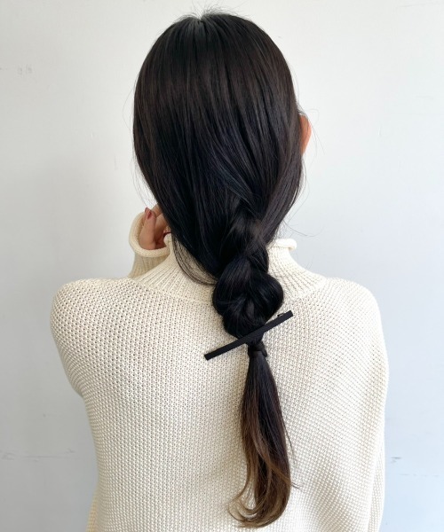 Libra Cue（リブラ キュー）の「グログランリボンバーバレッタ（バレッタ/ヘアクリップ・レディース・ブラック/ベージュ・FREE）」の12枚目の写真