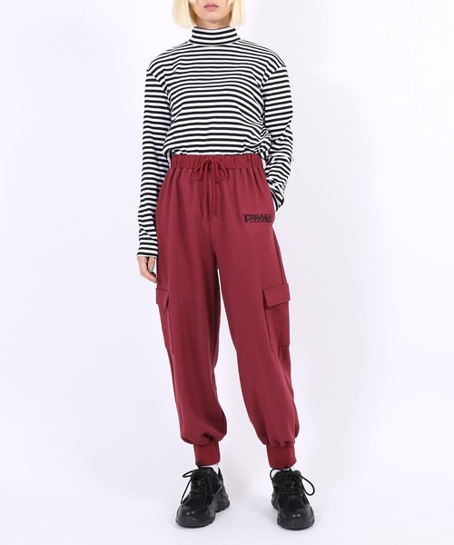 PUNYUS（プニュズ）の「ボーダーハイネックロンＴ（Tシャツ/カットソー・レディース・ホワイト・1/2/3/4）」の2枚目の写真