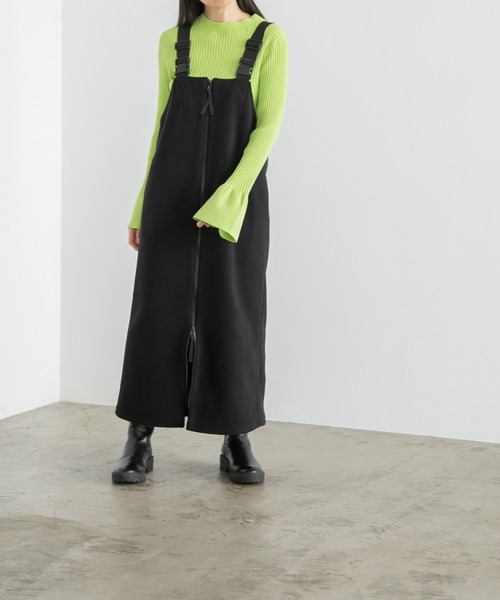 yuw(ユウ)の「フリースジャンバースカート 170774(ジャンパースカート・レディース・ブラック/グレー・FREE)」の1枚目の写真