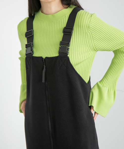 yuw(ユウ)の「フリースジャンバースカート 170774(ジャンパースカート・レディース・ブラック/グレー・FREE)」の16枚目の写真