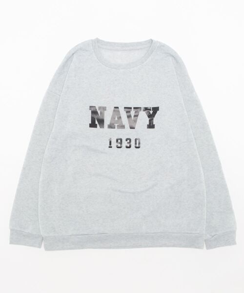 meJane（ミージェーン）の「ビックレタリングデザインスウェットトレーナー（スウェット・レディース・ネイビー/霜降りグレー・FREE）」の18枚目の写真