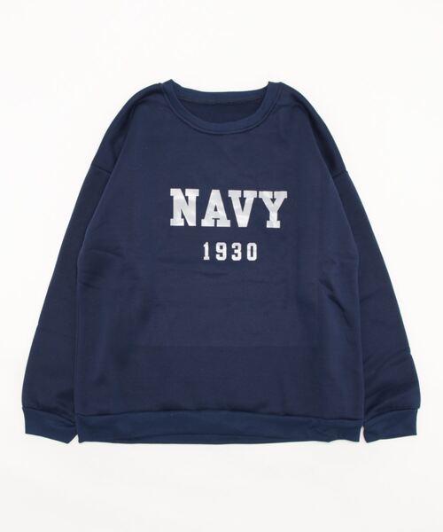 meJane（ミージェーン）の「ビックレタリングデザインスウェットトレーナー（スウェット・レディース・ネイビー/霜降りグレー・FREE）」の19枚目の写真