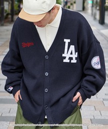MLB/メジャーリーグベースボール 別注 ワッペン刺繍 ビッグシルエットニットカーディガン