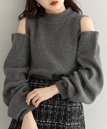 【SETUP対応】肩開きデザインボレロニット