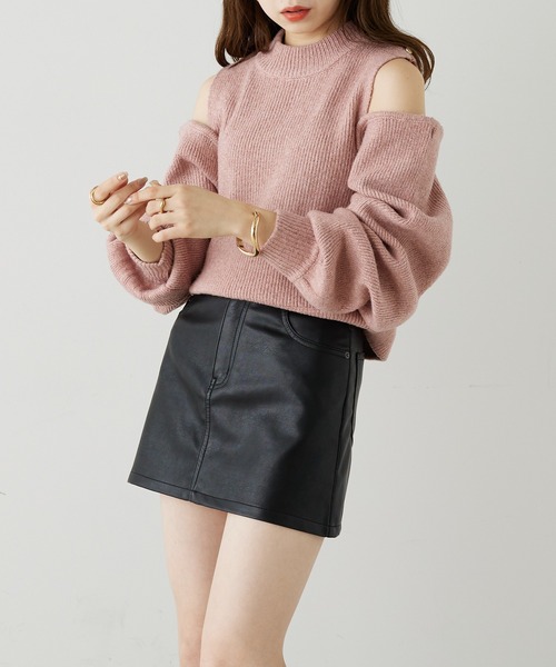 Chico（チコ）の「【SETUP対応】肩開きデザインボレロニット（ニット