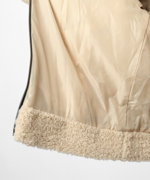 tk.TAKEO KIKUCHI（ティーケータケオキクチ）の「◆B-3カーリーボアブルゾン（ブルゾン・メンズ・ブラック/ライトベージュ・02/03/66）」の5枚目の写真