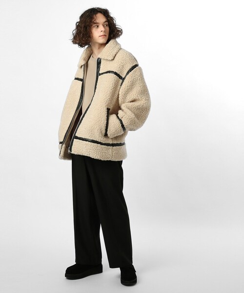 tk.TAKEO KIKUCHI（ティーケータケオキクチ）の「◆B-3カーリーボアブルゾン（ブルゾン・メンズ・ブラック/ライトベージュ・02/03/66）」の10枚目の写真
