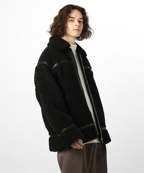 tk.TAKEO KIKUCHI（ティーケータケオキクチ）の「◆B-3カーリーボアブルゾン（ブルゾン・メンズ・ブラック/ライトベージュ・02/03/66）」の18枚目の写真