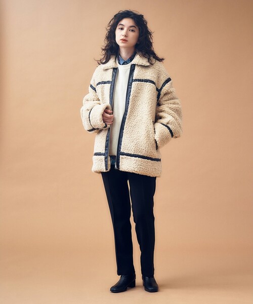 tk.TAKEO KIKUCHI（ティーケータケオキクチ）の「◆B-3カーリーボアブルゾン（ブルゾン・メンズ・ブラック/ライトベージュ・02/03/66）」の11枚目の写真