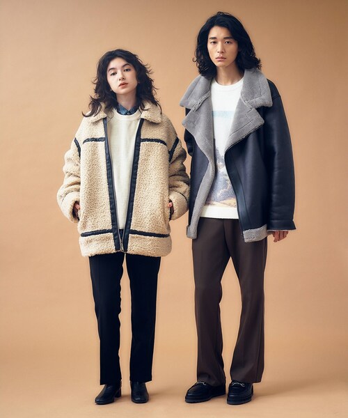 tk.TAKEO KIKUCHI（ティーケータケオキクチ）の「◆B-3カーリーボアブルゾン（ブルゾン・メンズ・ブラック/ライトベージュ・02/03/66）」の21枚目の写真