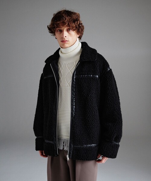 tk.TAKEO KIKUCHI（ティーケータケオキクチ）の「◆B-3カーリーボアブルゾン（ブルゾン・メンズ・ブラック/ライトベージュ・02/03/66）」の22枚目の写真