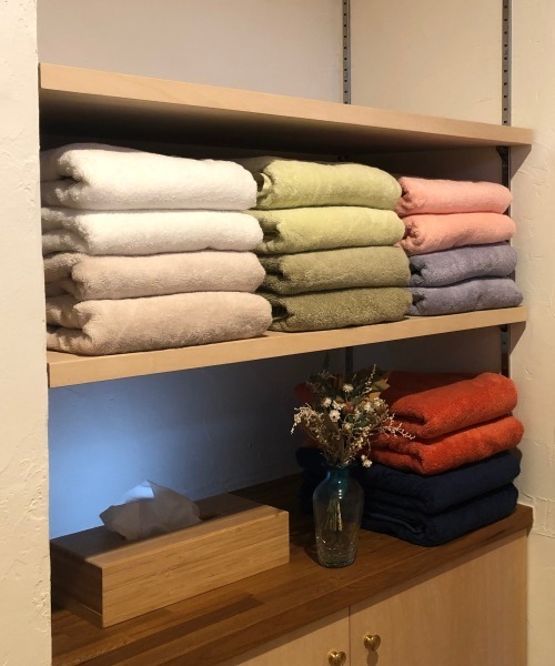 entre square（アントレスクエアー）の「Texture ふわふわで吸水力の高いバスタオル（タオル・レディース・オレンジ/ライトピンク/ベージュ/ライトオリーブ/ホワイト/インディゴブルー/オリーブ/グレイッシュブルー・ONE SIZE）」の10枚目の写真