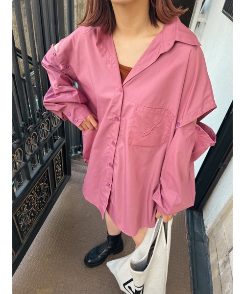 JUMELLE(ジュメロ)の「アタッチスリーブシャツ(Tシャツ/カットソー・レディース・ピンク/グリーン・FREE)」の1枚目の写真