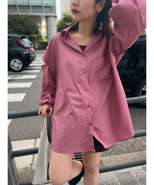 JUMELLE(ジュメロ)の「アタッチスリーブシャツ(Tシャツ/カットソー・レディース・ピンク/グリーン・FREE)」の8枚目の写真