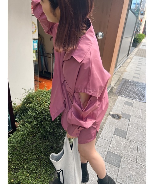 JUMELLE(ジュメロ)の「アタッチスリーブシャツ(Tシャツ/カットソー・レディース・ピンク/グリーン・FREE)」の6枚目の写真