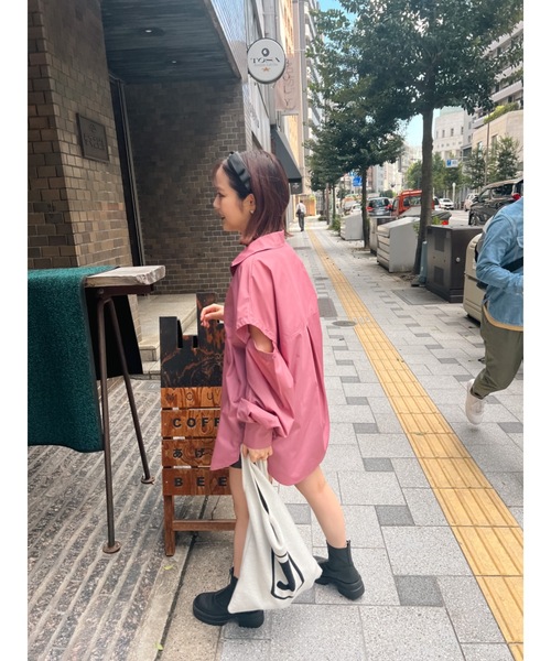 JUMELLE(ジュメロ)の「アタッチスリーブシャツ(Tシャツ/カットソー・レディース・ピンク/グリーン・FREE)」の12枚目の写真