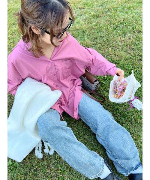 JUMELLE(ジュメロ)の「アタッチスリーブシャツ(Tシャツ/カットソー・レディース・ピンク/グリーン・FREE)」の15枚目の写真